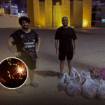 Youths who cleared firecracker waste